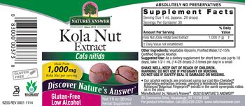 Nature's Answer Kola Nut Extract 1,000 mg - herbal supplement