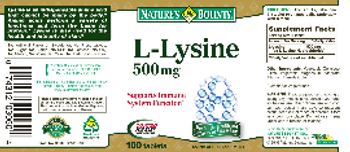 Nature's Answer L-Lysine 500 mg - amino acid supplement