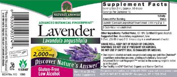 Nature's Answer Lavender 2,000 mg - herbal supplement