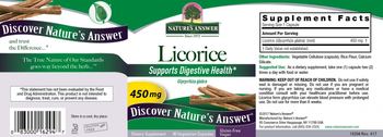 Nature's Answer Licorice 450 mg - supplement