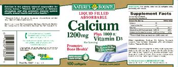 Nature's Answer Liquid Filled Absorbable Calcium 1200 mg Plus 1000 IU Vitamin D3 - mineral supplement