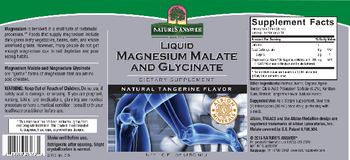Nature's Answer Liquid Magnesium Malate And Glycinate Natural Tangerine Flavor - supplement