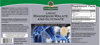 Nature's Answer Liquid Magnesium Malate And Glycinate Natural Tangerine Flavor - supplement