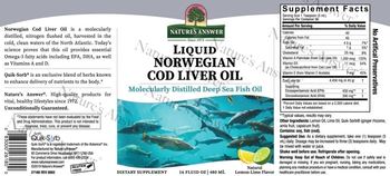 Nature's Answer Liquid Norwegian Cod Liver Oil Natural Lemon-Lime Flavor - supplement