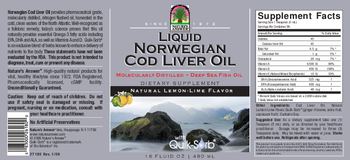 Nature's Answer Liquid Norwegian Cod Liver Oil Natural Lemon-Lime Flavor - 