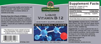 Nature's Answer Liquid Vitamin B-12 With Natural Flavors - supplement