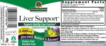Nature's Answer Liver Support Alcohol-Free - herbal supplement