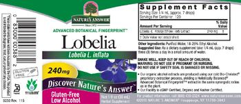 Nature's Answer Lobelia 240 mg - herbal supplement