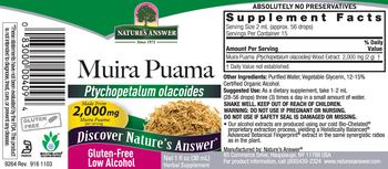 Nature's Answer Muira Puama 2,000 mg - herbal supplement