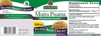 Nature's Answer Muira Puama 500 mg - supplement