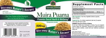 Nature's Answer Muira Puama 500 mg - supplement