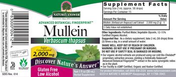 Nature's Answer Mullein 2,000 mg - herbal supplement