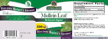 Nature's Answer Mullein Leaf 500 mg - supplement