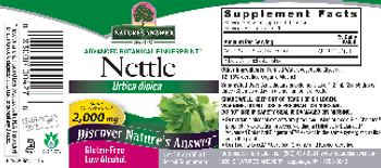 Nature's Answer Nettle 2,000 mg - herbal supplement