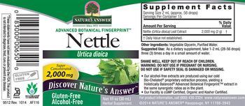 Nature's Answer Nettle 2,000 mg Alcohol-Free - herbal supplement