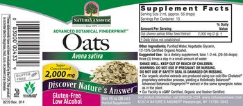 Nature's Answer Oats 2,000 mg - herbal supplement