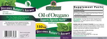 Nature's Answer Oil of Oregano 150 mg - supplement