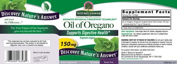 Nature's Answer Oil of Oregano 150 mg - supplement