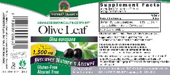 Nature's Answer Olive Leaf 1,500 mg Alcohol-Free - herbal supplement