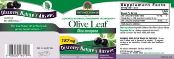 Nature's Answer Olive Leaf 187 mg - supplement