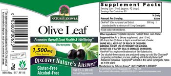 Nature's Answer Olive Leaf Alcohol-Free - herbal supplement
