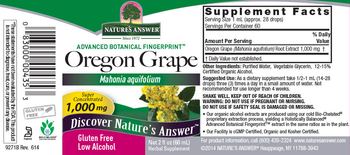 Nature's Answer Oregon Grape 1,000 mg - herbal supplement