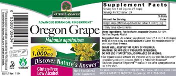 Nature's Answer Oregon Grape - herbal supplement