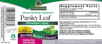 Nature's Answer Parsley Leaf 2,000 mg - herbal supplement