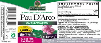 Nature's Answer Pau d'Arco 2,000 mg - herbal supplement