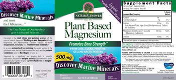 Nature's Answer Plant Based Magnesium 500 mg Liquid Vanilla Cream Flavor - supplement