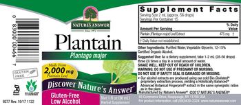 Nature's Answer Plantain - herbal supplement