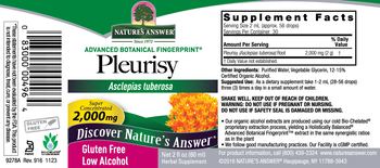 Nature's Answer Pleurisy 2,000 mg - herbal supplement