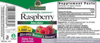 Nature's Answer Raspberry 1,000 mg - these statements have not been evaluated by the fda this product is not intended to diagnose treat c
