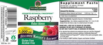Nature's Answer Raspberry 1,000 mg Alcohol-Free - herbal supplement