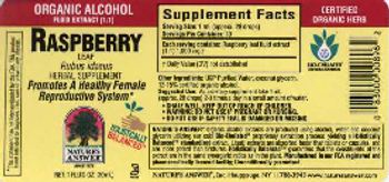 Nature's Answer Raspberry Leaf Organic Alcohol - herbal supplement