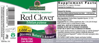 Nature's Answer Red Clover 2,000 mg - these statements have not been evaluated by the fda this product is not intended to diagnose treat c