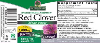 Nature's Answer Red Clover 2,000 mg Alcohol-Free - herbal supplement