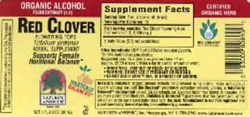 Nature's Answer Red Clover Flowering Tops Organic Alcohol - herbal supplement