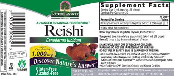 Nature's Answer Reishi 1,000 mg Alcohol-Free - herbal supplement
