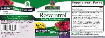 Nature's Answer Resveratrol - supplement