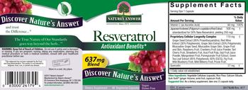 Nature's Answer Resveratrol - supplement