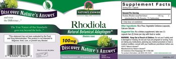 Nature's Answer Rhodiola 100 mg - supplement
