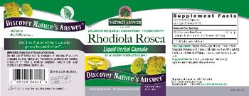 Nature's Answer Rhodiola Rosea - supplement