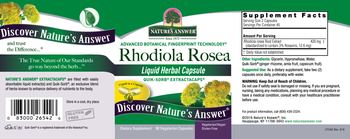 Nature's Answer Rhodiola Rosea - supplement