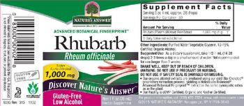 Nature's Answer Rhubarb 1,000 mg - herbal supplement