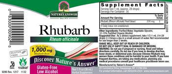 Nature's Answer Rhubarb - herbal supplement