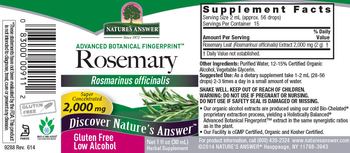 Nature's Answer Rosemary 2,000 mg - herbal supplement
