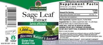 Nature's Answer Sage Leaf Extract Alcohol-Free - herbal supplement