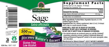 Nature's Answer Sage - herbal supplement