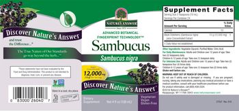 Nature's Answer Sambucus 12,000 mg - supplement